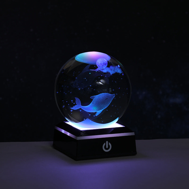 3D Inner Carving Crystal Ball Touch Sensor Night Light
