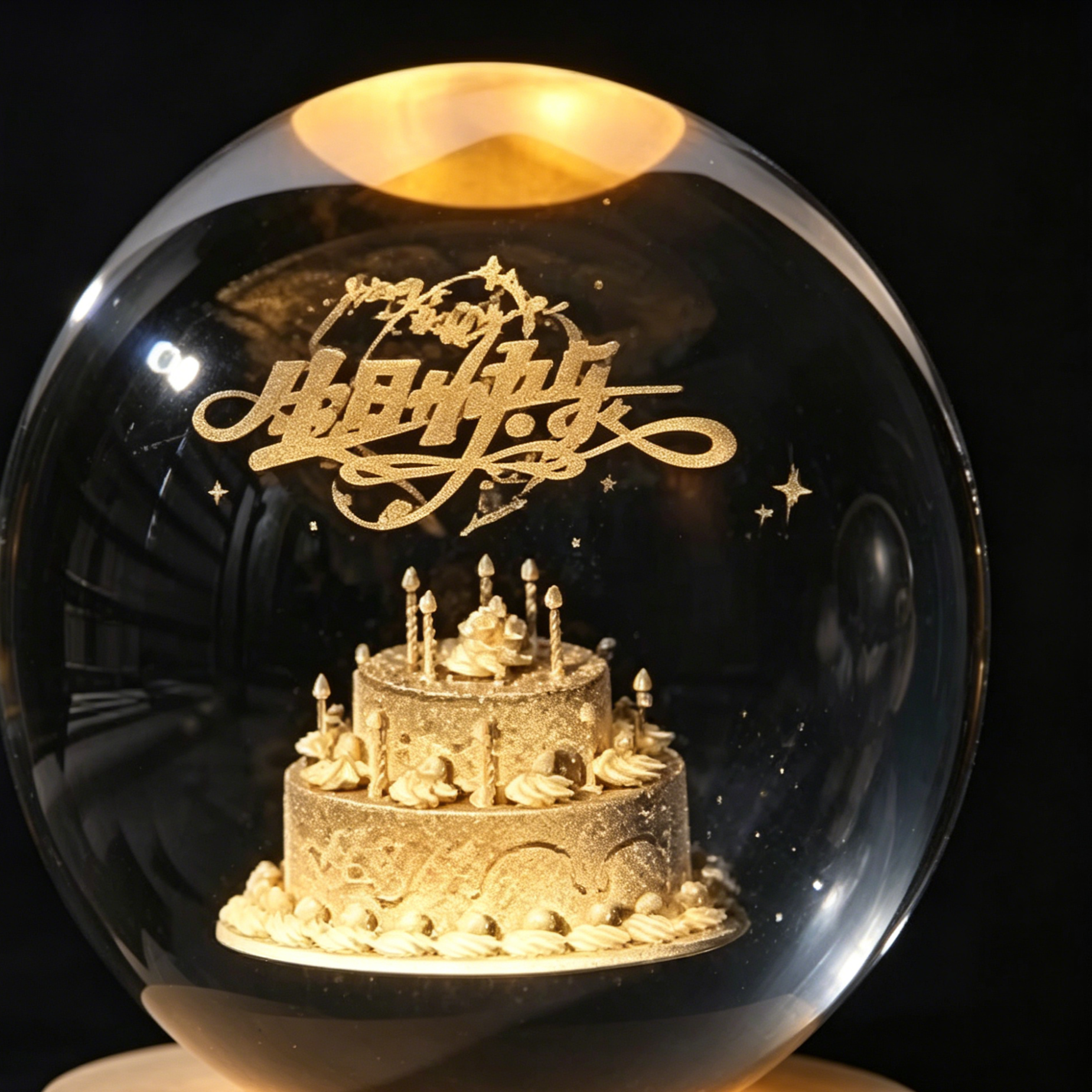 3D Inner Carving Crystal Ball Touch Sensor Night Light