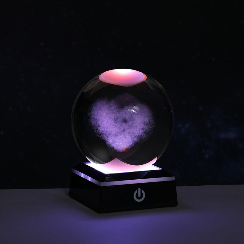 3D Inner Carving Crystal Ball Touch Sensor Night Light