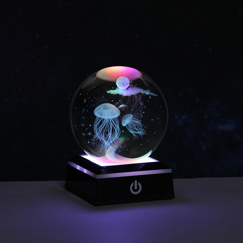 3D Inner Carving Crystal Ball Touch Sensor Night Light