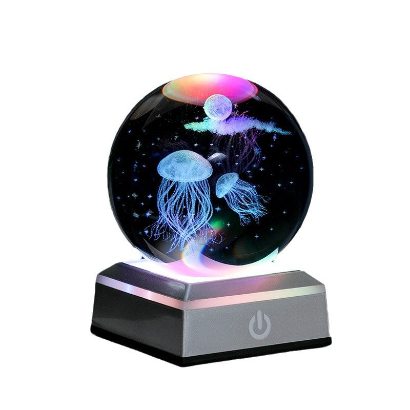 3D Inner Carving Crystal Ball Touch Sensor Night Light